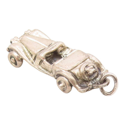 925 Sterling Silver  Vintage Old Fashion Two Seater Car Charm Pendant  PT20347