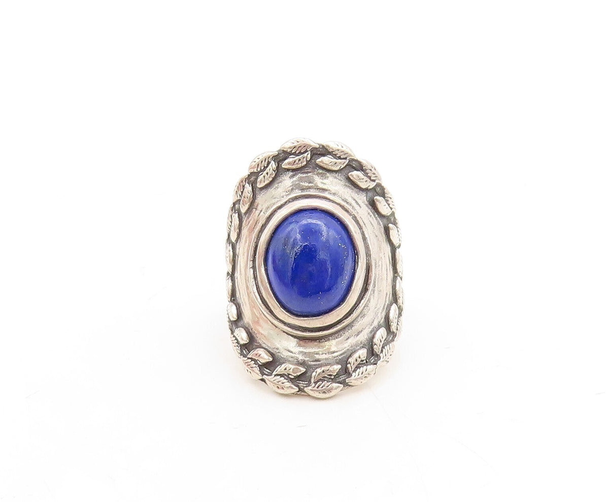 925 Sterling Silver Vintage Ring OR PAZ ISRAEL  Lapis Lazuli  Sz 7  RG31265