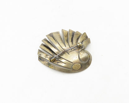 ERNEST STEINER 925 Sterling Silver  Vintage Modernist Design Brooch Pin BP7412