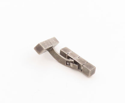 925 Sterling Silver Vintage Cufflinks DENMARK Modernist Geometric Blocks  TR4148