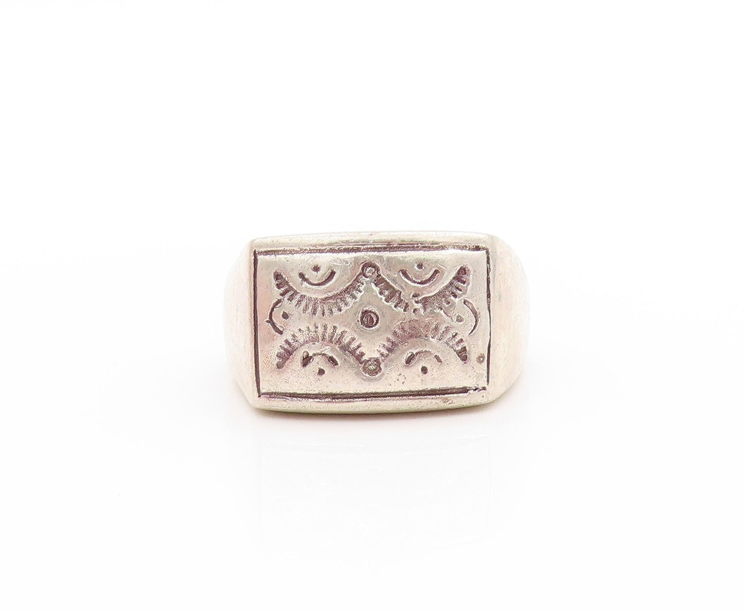 925 Sterling Silver Vintage Ring Tribal Spirit Birds Sz 7 RG33613