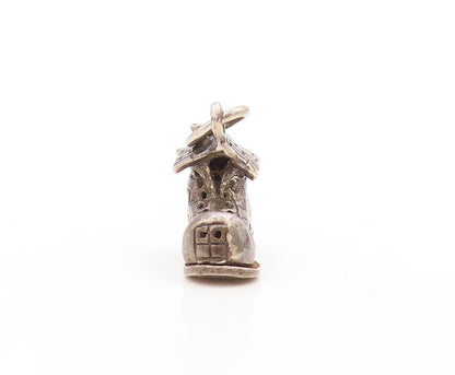 925 Sterling Silver Vintage Pendant Boot Family Home Charm (OPENS)  PT23855
