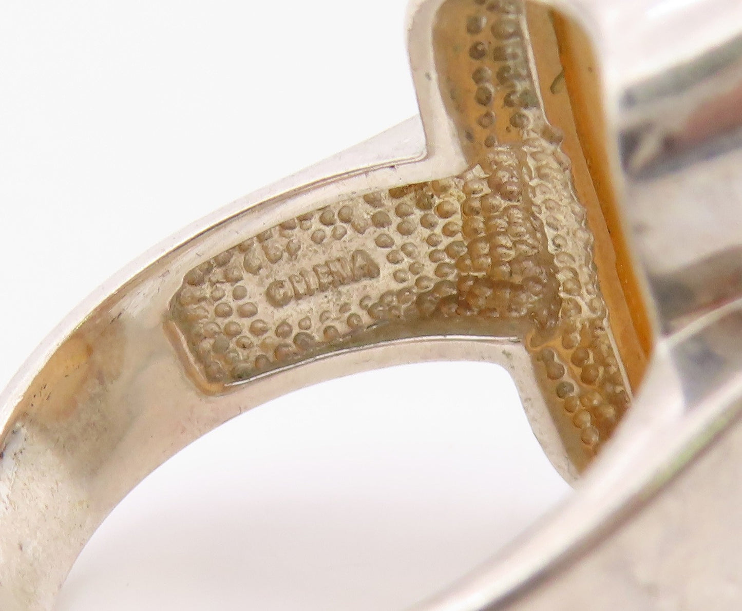 925 Sterling Silver Vintage Ring WHITNEY KELLY Mother Of Pearl  Sz 8  RG36395