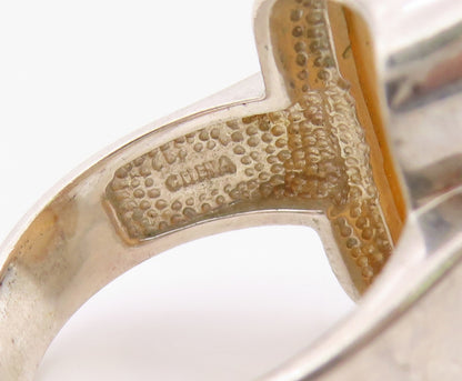925 Sterling Silver Vintage Ring WHITNEY KELLY Mother Of Pearl  Sz 8  RG36395