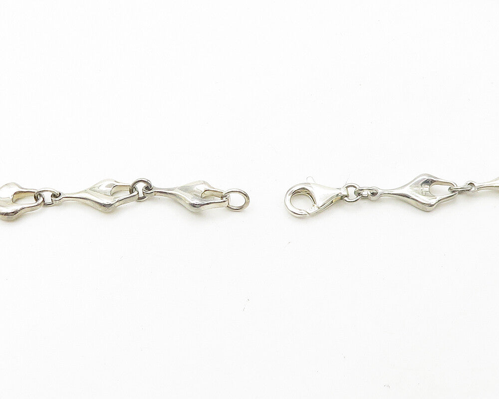 RLM STUDIO 925 Sterling Silver  Vintage Shiny Modernist Chain Necklace  NE3001