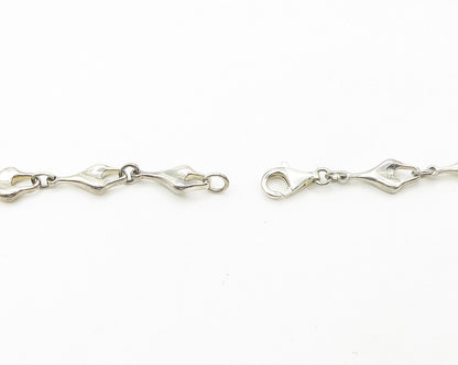 RLM STUDIO 925 Sterling Silver  Vintage Shiny Modernist Chain Necklace  NE3001