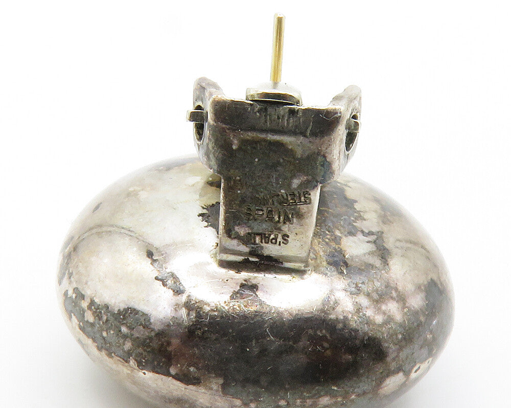 PALIU SPAIN 925 Silver & 14K GOLD  Vintage Hollow Round Drop Earrings  EG7471
