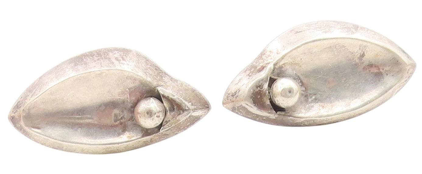 BALDERAS MEXICO 925 Sterling Silver Vintage Modernist Design Cufflinks  TR3208