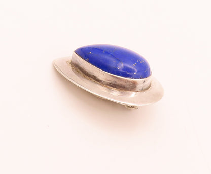 925 Sterling Silver  Vintage Blue Sodalite Teardrop Cabochon Earrings EG12425