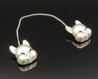 ROBBINS 925 Sterling Silver Vintage Cat Head Sweater Guard Or Bib Clip  TR3364