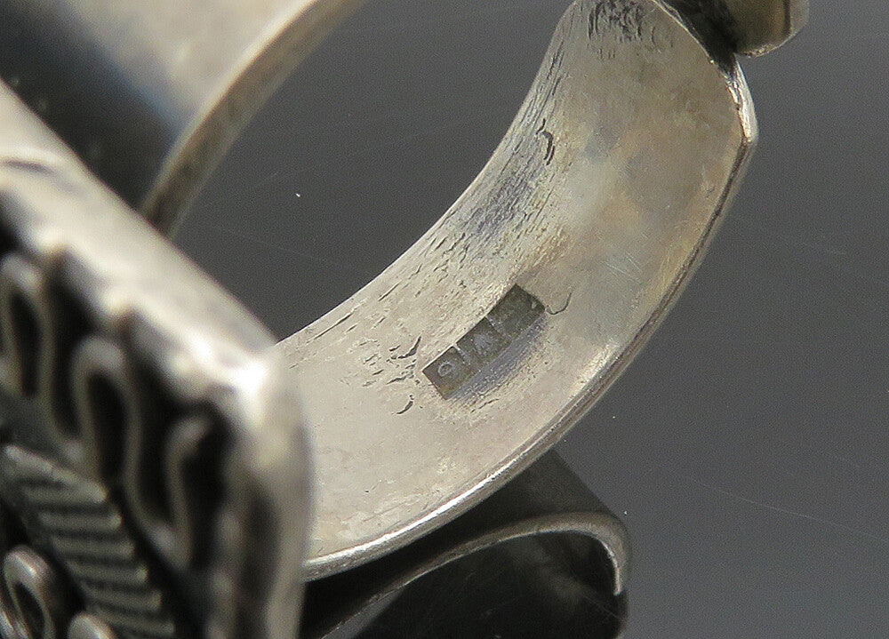MIDDLE EAST 925 Silver   Vintage Swirl Adjustable Band Ring Sz 8.5  RG23389