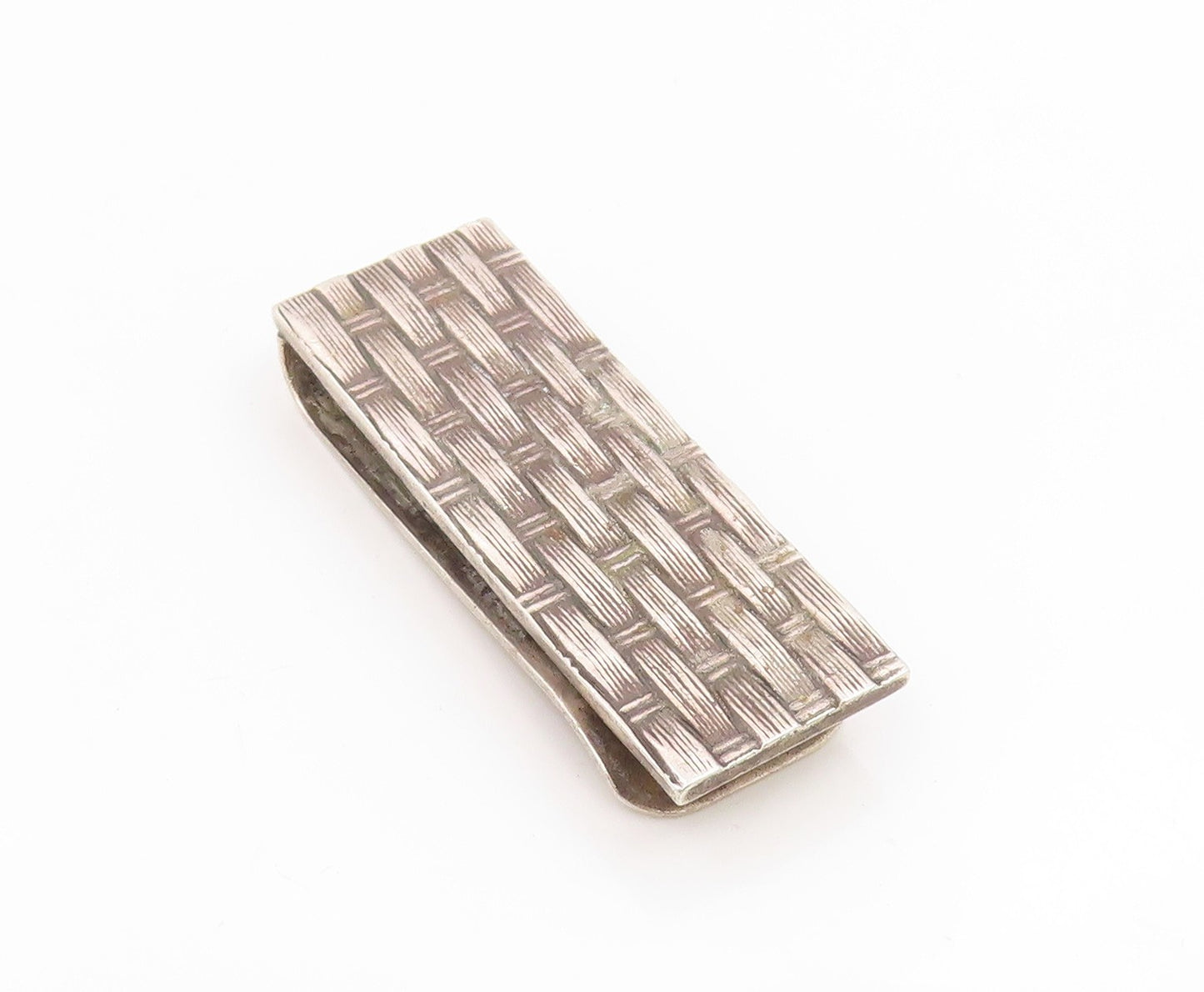 925 Sterling Silver Vintage Tie Clip RALPH DESTINO Basketweave Pattern  TR4230