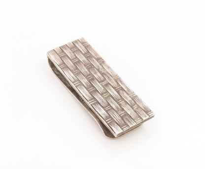 925 Sterling Silver Vintage Tie Clip RALPH DESTINO Basketweave Pattern  TR4230