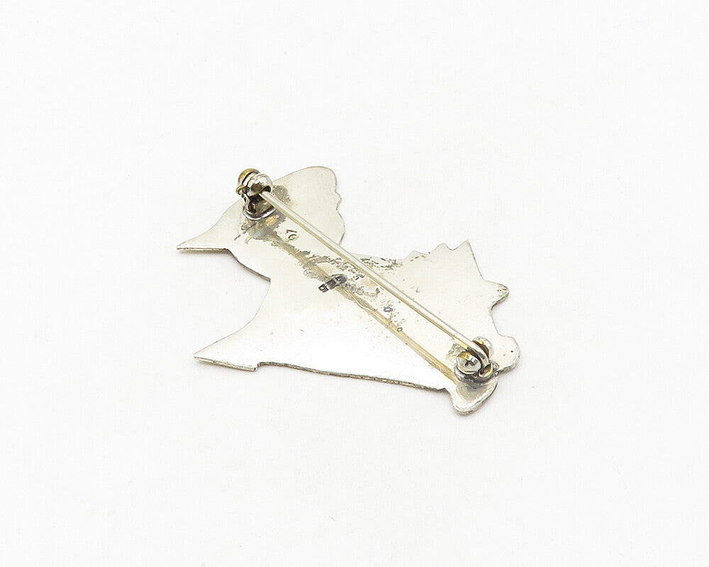 925 Sterling Silver  Vintage Shiny Snowman & Christmas Tree Brooch Pin  BP7546