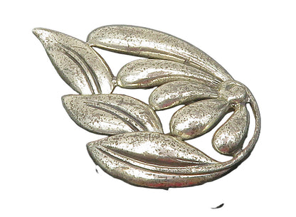 DANECRAFT 925 Sterling Silver  Vintage Shiny Floral Motif Brooch Pin  BP6083