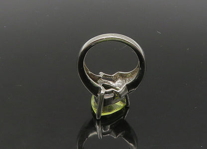 925 Sterling Silver  Vintage Citrine & Genuine Diamonds Band Ring Sz 5 RG21801