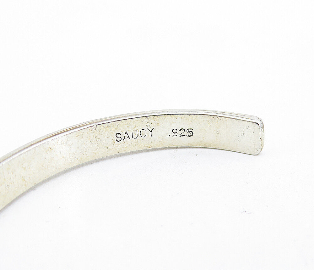 925 Sterling Silver  Vintage Amazing Woman Stamped Quote Cuff Bracelet  BT2562