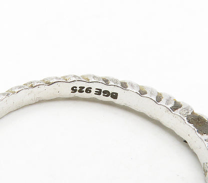 925 Sterling Silver  Genuine Diamonds Shiny Twist Band Ring Sz 10  RG15894