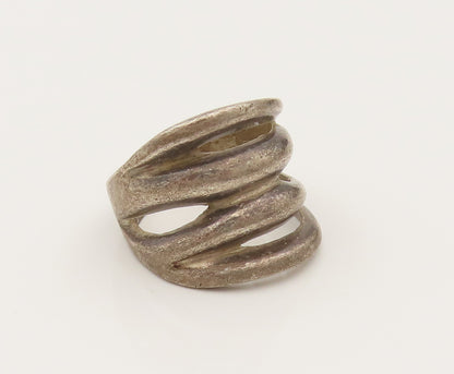 925 Silver  Vintage Scalloped Open Row Fashion Band Ring Sz 6.25  RG26465