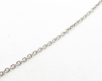925 Sterling Silver  Vintage Topaz Floral Two Tone Chain Necklace  NE3017