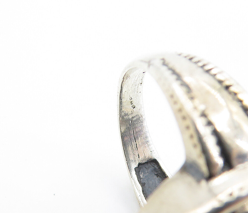 925 Sterling Silver  Vintage Marquise Cut Topaz Cocktail Ring Sz 7  RG7720