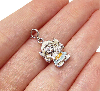 925 Sterling Silver  Enamel Animated Character Charm Pendant  PT2011