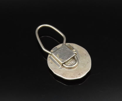 NAVAJO 925 Silver  Vintage Rope Twist & Etched Lines Floral Key Chain  TR3468