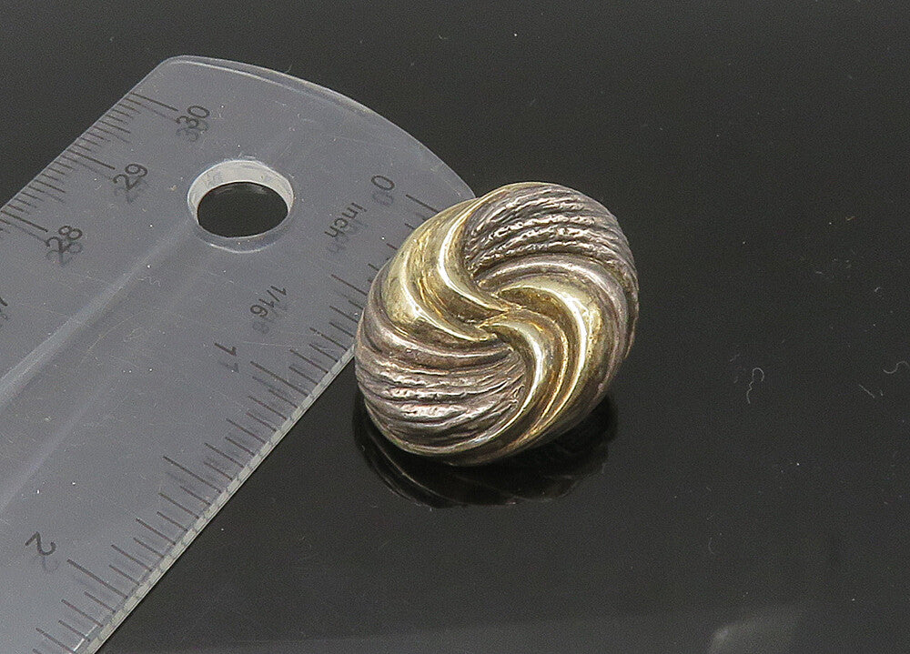 NS BARON 925 Silver  Vintage Hollow Two Tone Non Pierce Earrings  EG11019