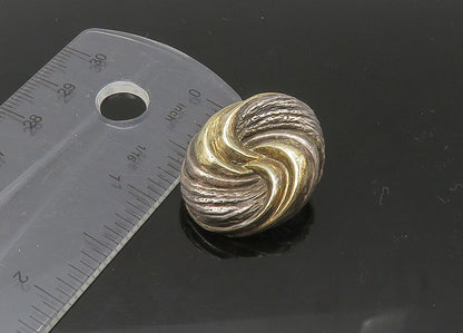 NS BARON 925 Silver  Vintage Hollow Two Tone Non Pierce Earrings  EG11019