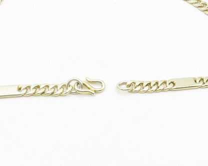 925 Sterling Silver  Vintage Shiny Gold Plated Curb Link Chain Necklace NE3117