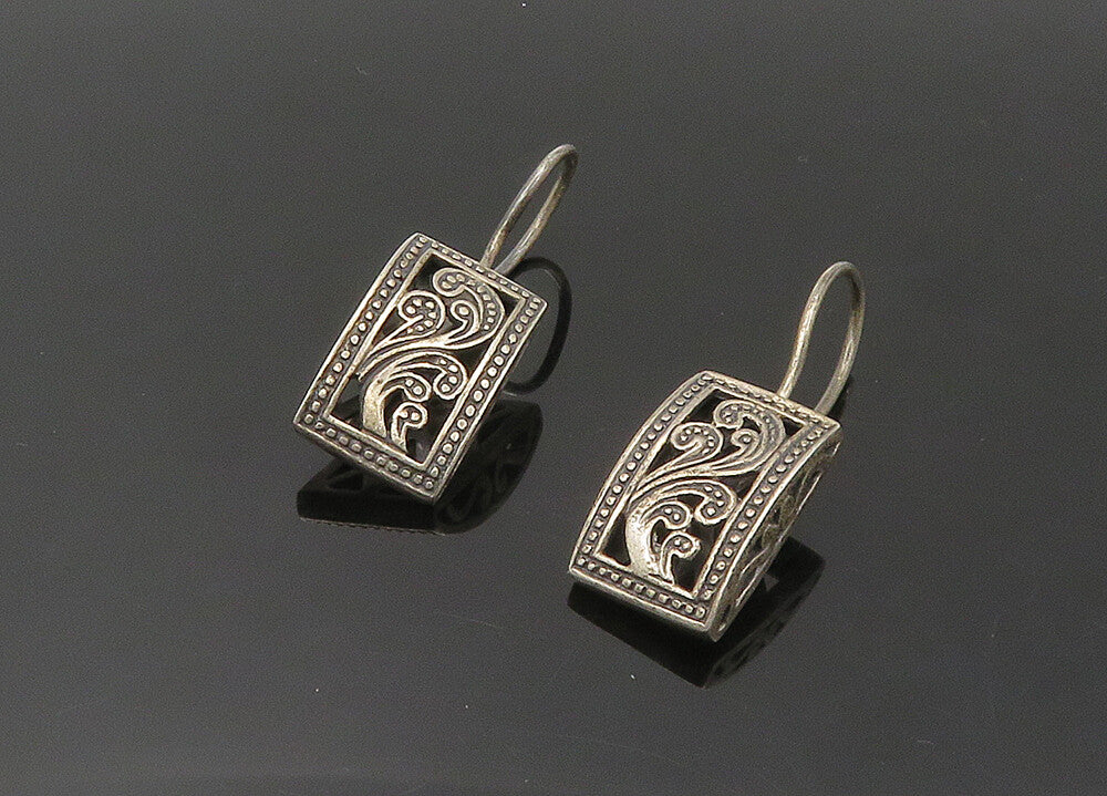 SILPADA 925 Sterling Silver  Vintage Dark Tone Swirl Drop Earrings  EG10730