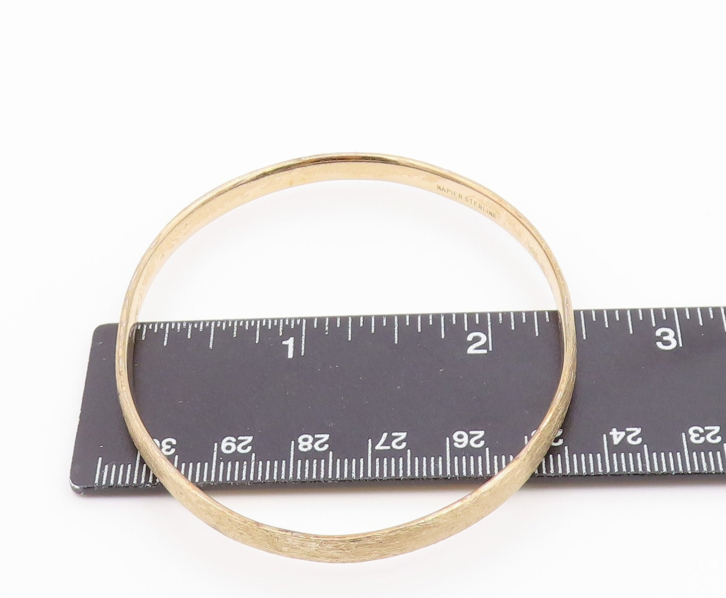 NAPIER 925 Sterling Silver  Vintage Minimalist Oval Bangle Bracelet  BT8177