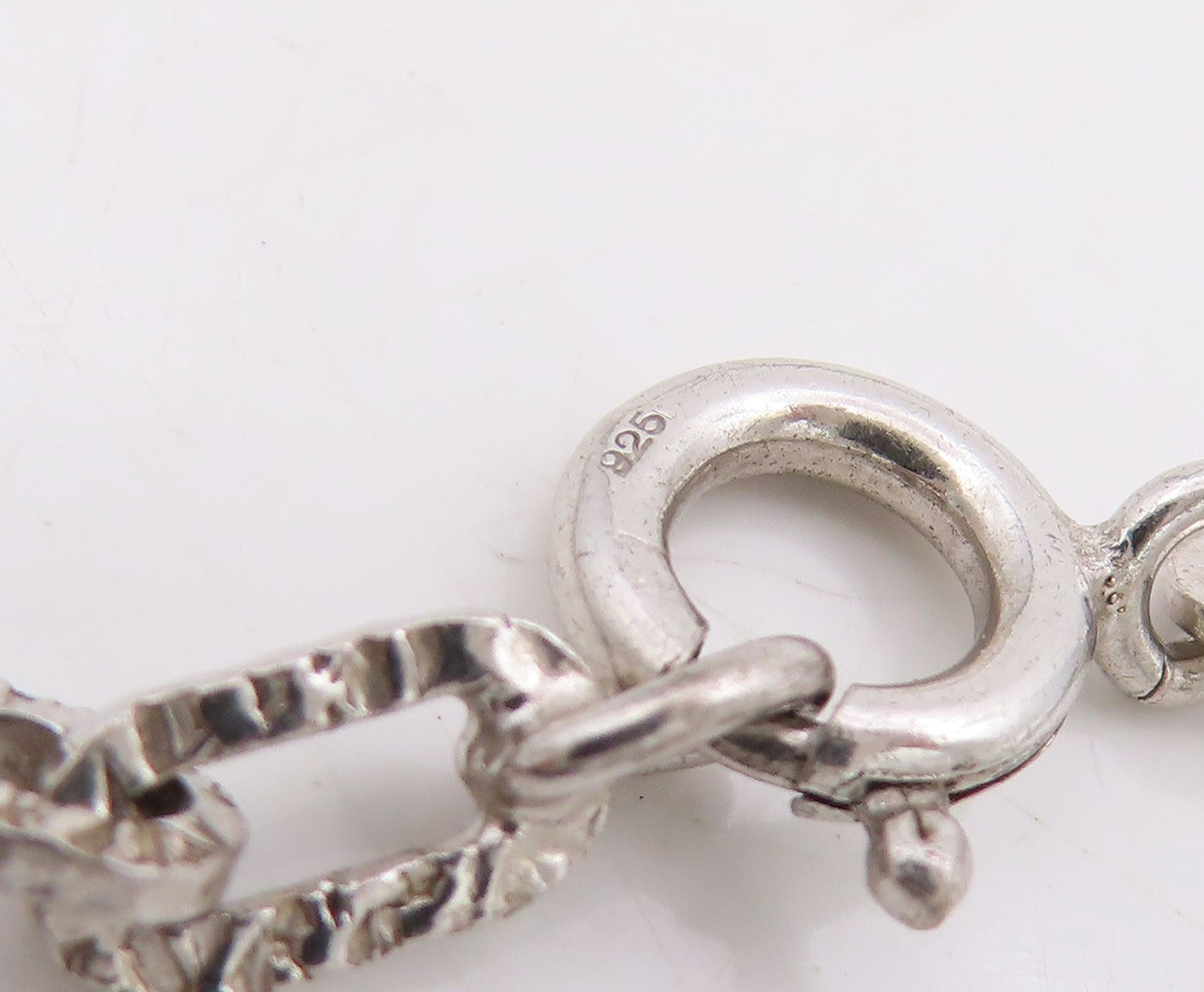 925 Sterling Silver Vintage Necklace Minimalist Hollow Over Link Chain  NE4690