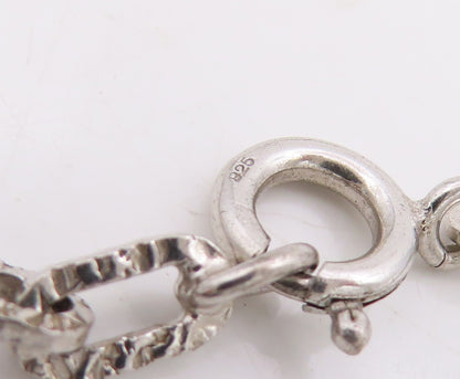 925 Sterling Silver Vintage Necklace Minimalist Hollow Over Link Chain  NE4690
