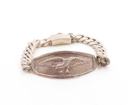 925 Sterling Silver Vintage Bracelet MEXICO Curb Linked Flying Bird  BT10957