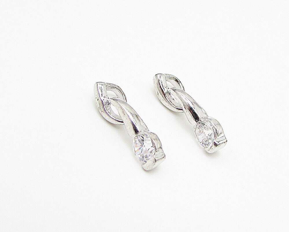 925 Sterling Silver  Lot of 2 White Cubic Zirconia Slider Pendant  PT1946