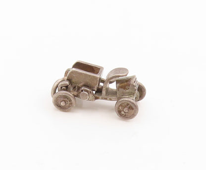 925 Sterling Silver Vintage Pendant 3D Classic Dump Truck Charm MOVES  PT25408