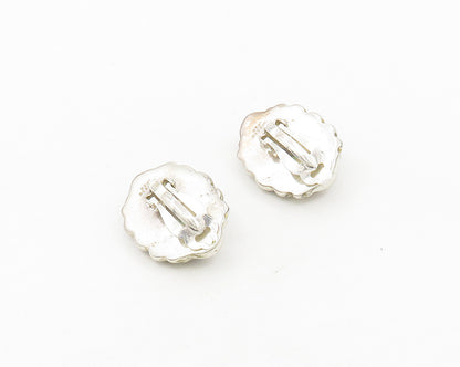 PAT AIRESS 925 Sterling Silver  Vintage Shiny Dome Non Pierce Earrings  EG9070