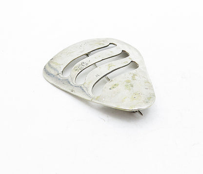 MEXICO 925 Sterling Silver  Vintage Shiny Cutout Design Brooch Pin  BP1957