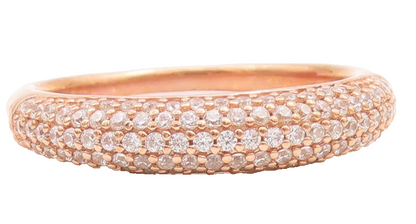 925 Sterling Silver Vintage Ring Rose Gold Plated CZ Inlay  Sz 7  RG29106
