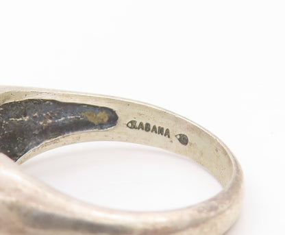 925 Sterling Silver Vintage Ring KABANA Oval Amethyst CZ Peridot  SZ 8  RG31965