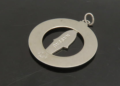 925 Sterling Silver  Vintage Enamel Man In Uniform Circle Pendant  PT18744