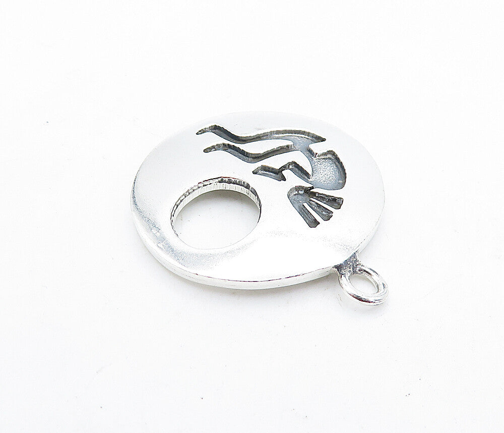 MEXICO 925 Sterling Silver  Vintage Oxidized Kokopelli Dancer Pendant  PT3885