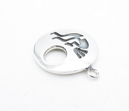 MEXICO 925 Sterling Silver  Vintage Oxidized Kokopelli Dancer Pendant  PT3885