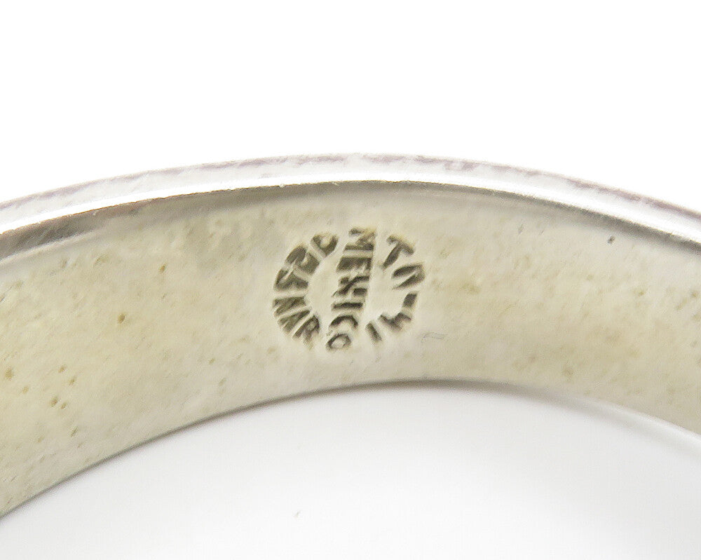 MEXICO 925 Sterling Silver  Vintage Shiny Bypass Hinge Bangle Bracelet  BT5697