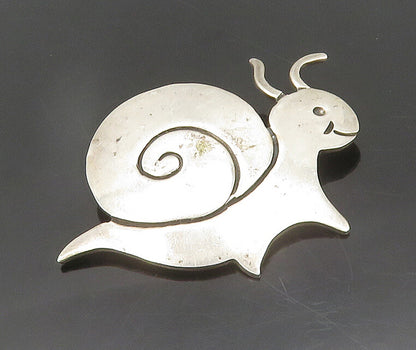 MEXICO 925 Sterling Silver  Vintage Shiny Happy Snail Motif Pendant  PT15292