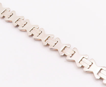 925 Sterling Silver Vintage Bracelet Multiple X Style Linked  BT10596