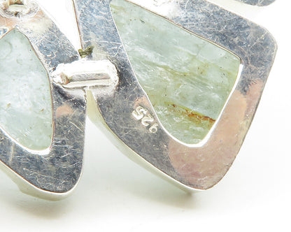 Silver Vintage Rough Gemstone Large Royal Chain Necklace  NE2261