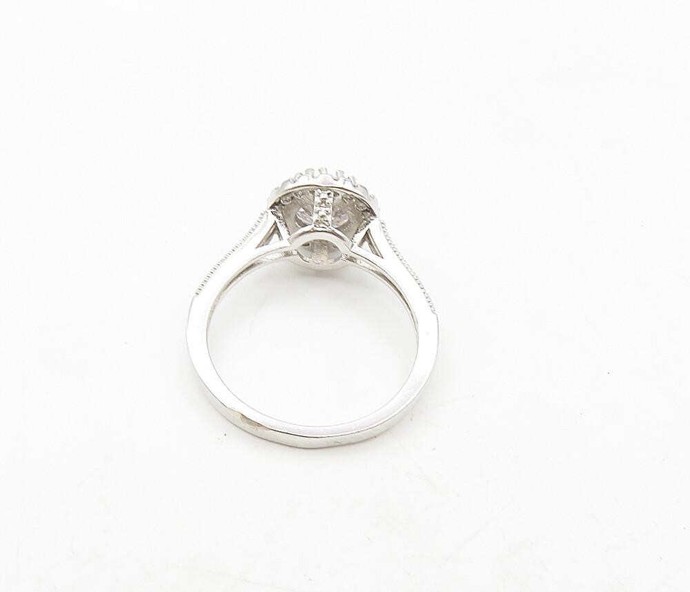 IBB 925 Silver  Sparkling Cubic Zirconia Solitaire Accent Ring Sz 7  RG8946