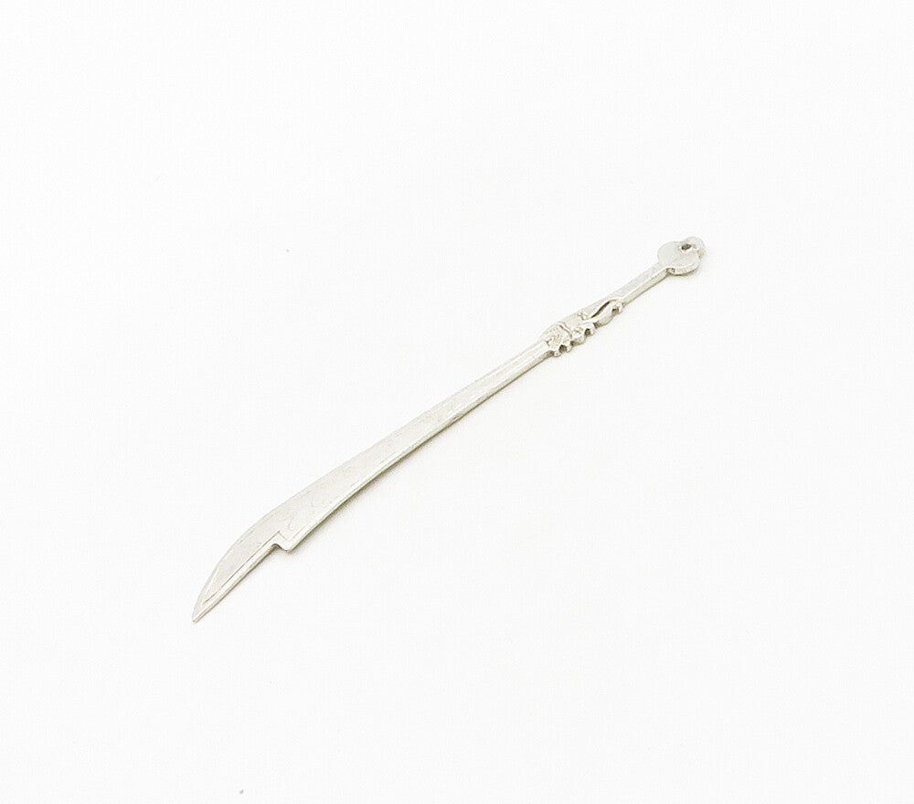 925 Sterling Silver  Vintage Swirl Patterned Sword Motif Pendant  PT12840